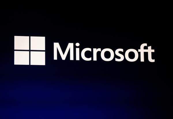 Logo Microsoft en 2026 à Montréal.