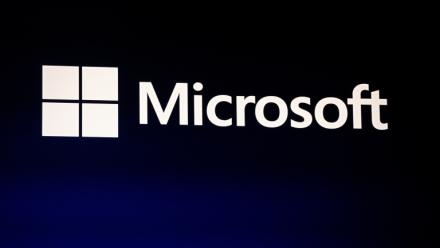 Logo Microsoft en 2026 à Montréal.
