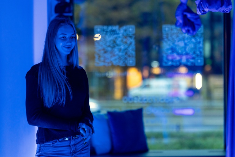 Lisa Kolesnikova, Ukrainienne propriétaire du centre de yoga et de fitness ElFlex, à Varsovie, le 22 septembre 2025