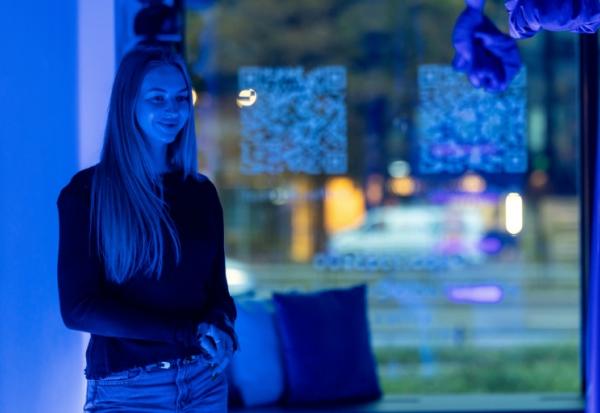 Lisa Kolesnikova, Ukrainienne propriétaire du centre de yoga et de fitness ElFlex, à Varsovie, le 22 septembre 2025