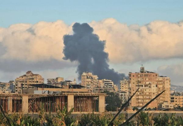 Bombardement israélien sur la banlieue de Tyr, au Liban, le 16 mai 2026