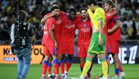 Le capitaine du PSG Vitinha (c), auteur du but de la victoire à Nantes, le 17 août 2025 