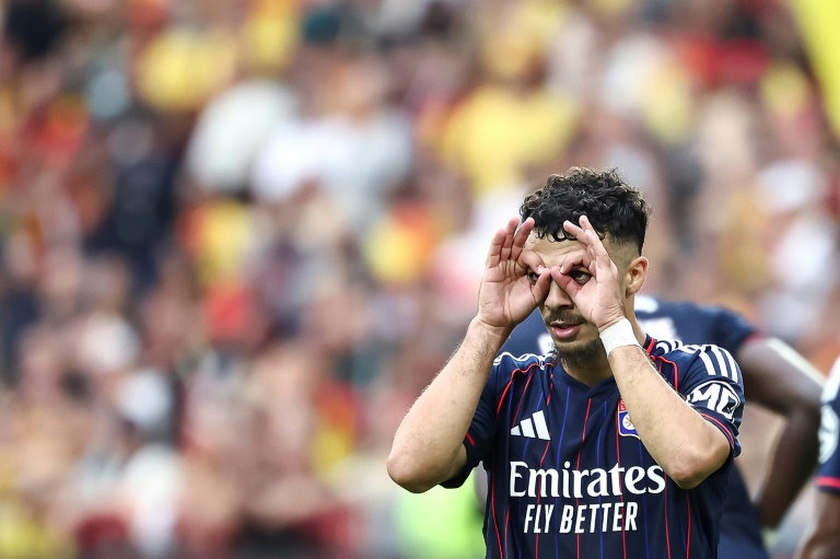 L'attaquant de Lyon Georges Mikautadze, buteur à Lens, le 16 août 2025