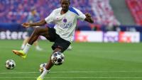 L'attaquant vedette du PSG Ousmane Dembélé à l'entraînement, le 29 mai 2026 à Budapest