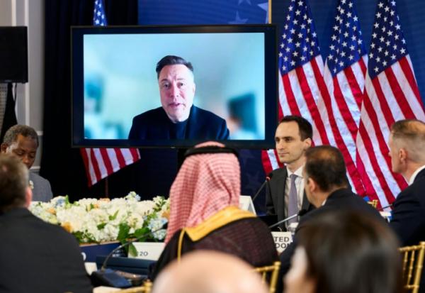 Elon Musk lors de son intervention à une réunion du G20, à Chapel Hill, en Caroline du Nord, le 1er septembre 2026