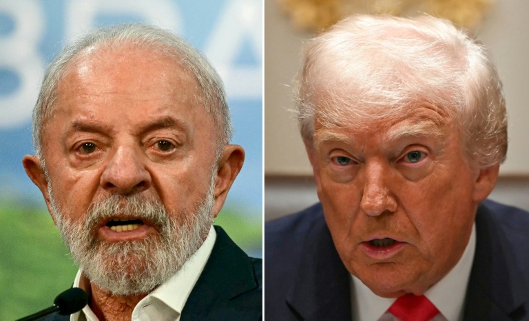 Combinaison de portraits du président brésilien Lula (gauche), pris le 19 novembre 2025 à Belem, au Brésil, et du président américain Donald Trump (droite), pris le 2 décembre 2025 à Washington