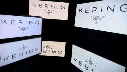 Logo du groupe français de luxe Kering, photo prise à Toulouse, le 31 mars 2026