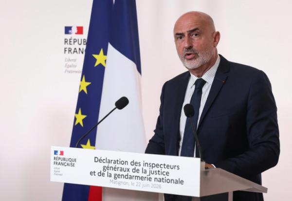 Stéphane Noël, chef de l'Inspection générale de la justice, lors de la remise du rapport sur l'affaire Lyhanna à Matignon, à Paris, le 22 juin 2026