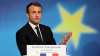 Le président Emmanuel Macron prononce un discours sur l'Europe à la Sorbonne, le 26 septembre 2017 à Paris