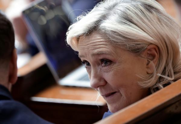 Marine Le Pen à l'Assemblée nationale le 15 avril 2026, à Paris