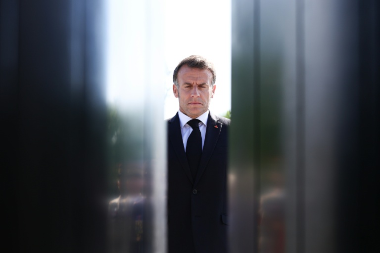 Le président français Emmanuel Macron lors des commémorations du 8-mai 1945, le 8 mai 2026 à Paris  