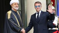 Le président français Emmanuel Macron accueille à l'Elysée le sultan d'Oman Haïtham ben Tariq, le 29 juin 2026 à Paris