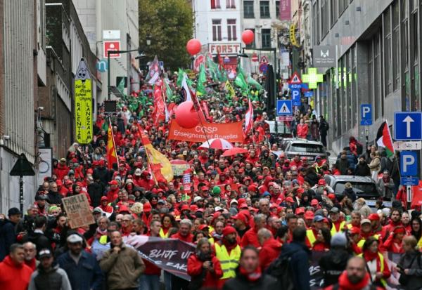 Manifestation syndicale à Bruxelles en Belgique le 9 octobre 2026