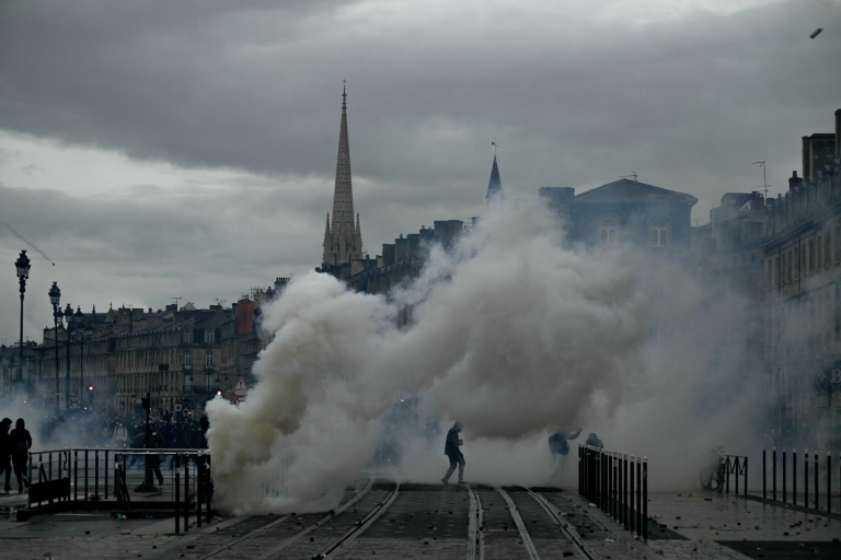 A Bordeaux, dans une zone interdite aux manifestations, le 24 octobre 2026