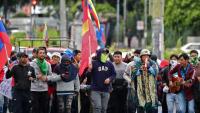 Des manifestants indigènes rassemblés à Quito, le 26 juin 2022 en Equateur