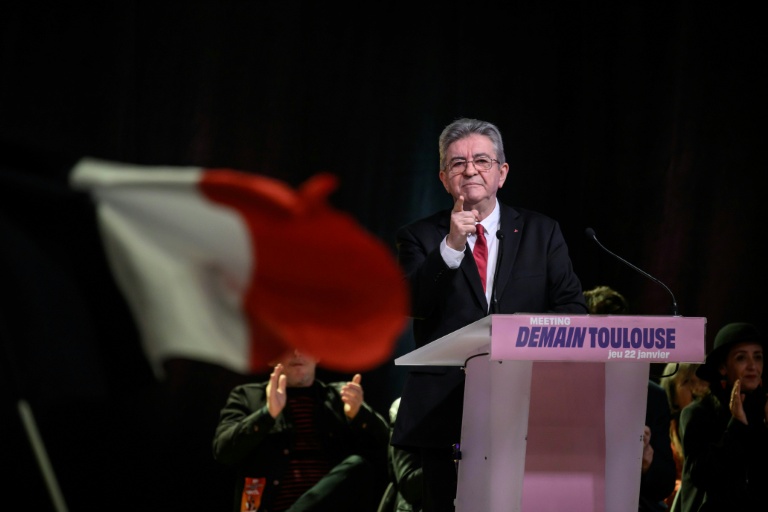 Jean-Luc Mélenchon, leader de LFI,lors d'un meeting de soutien à François Piquemal, député FLI - NFP et candidat de la liste Demain Toulouse aux élections municipales, le 22 janvier 2026 à Toulouse
