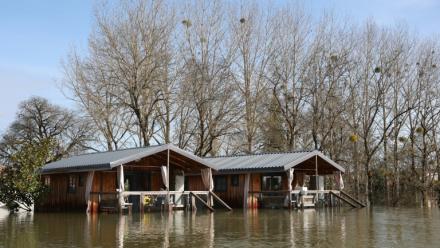 Les inondations dans un camping à Chaniers en Charente-Maritime le 20 février 2026