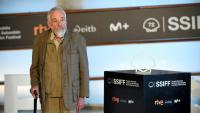 Le réalisateur britannique Mike Leigh lors d'une précédente édition du festival de cinéma de Saint-Sébastien (Espagne), le 26 septembre 2024