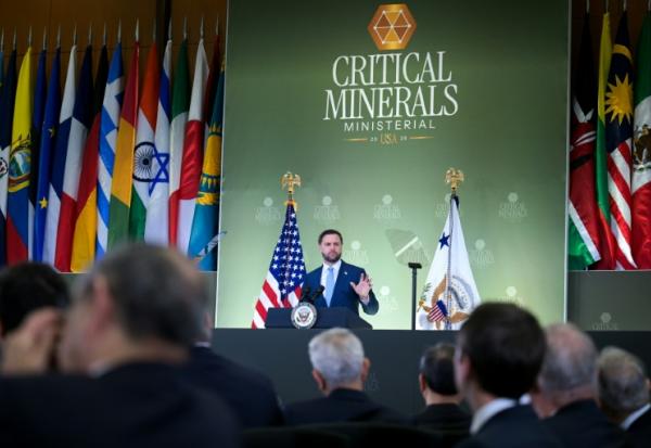 US Vice President JD Vance addresses a ministerial meeting on critical minerals at the State Department