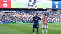 Le Français Désiré Doué lors de la victoire de l'équipe de France contre le Paraguay en 8e de finale de Coupe du monde, au Philadelphia Stadium le 4 juillet 2026