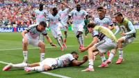 La joie des Belges après leur qualification pour les 8e de finale du Mondial contre le Sénégal, le 1er juillet 2026 à Seattle