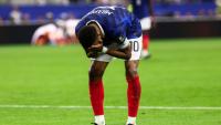 Le désarroi de Kylian Mbappé après l'élimination de la France par l'Espagne en demi-finale de la Coupe du monde au AT&T Stadium d'Arlington, près de Dallas, le 14 juillet 2026
