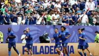 Les Bleus à l'échauffement au stade de Philadelphie le 22 juin 2026 avant leur match contre l'Irak pour le compte de la 2e journée de la phase de poules du Mondial-2026
