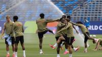 Les joueurs canadiens peaufinent leurs réglages lors d'un entraînement à Carson, le 27 juin 2026, à la veille d'affronter l'Afrique du Sud en 16e de finale du Mondial