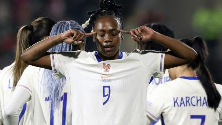 Melvine Malard, autrice d'un doublé pour les Bleues face à l'Irlande, le 3 mars 2026 à Dublin
