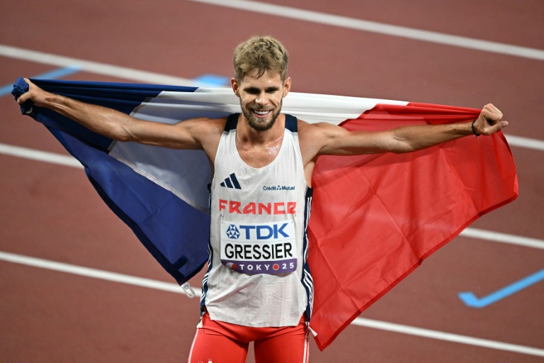 Le Français Jimmmy Gressier, médaillé de bronze du 5.000 m, aux Mondiaux d'athlétisme à Tokyo, le 21 septembre 2025