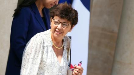 Monique Barbut à la sortie du conseil des ministres le 22 juillet 2026 à Paris