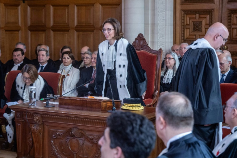 Amélie de Montchalin, nouvelle présidente de la Cour des comptes, lors de sa cérémonie d'investiture au siège de la Cour des comptes à Paris, le 13 mars 2026