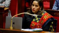 La députée de Mayotte Estelle Youssouffa, membre du petit groupe indépendant Liot (Libertés, Indépendants, Outre-mer, Territoires), à l'Assemblée nationale Paris, le 10 janvier 2025