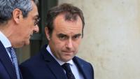 Le ministre du Commerce, Serge Papin et le Premier ministre, Sébastien Lecornu, au palais de l'Élysée à Paris le 20 mai 2026