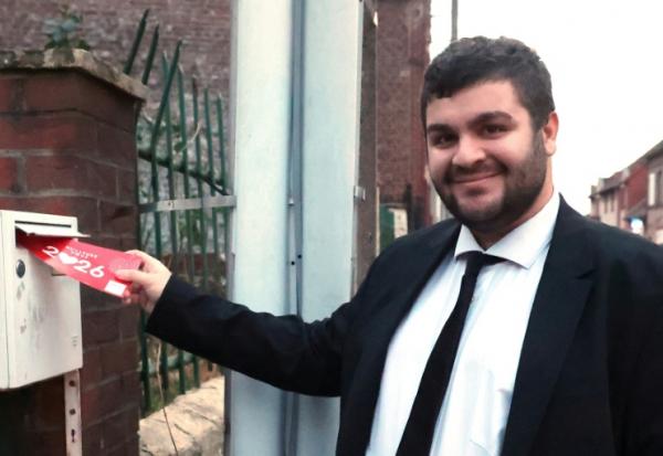 Florent Pasek, candidat à la mairie d'Hérin, dans le Nord, le 5 février 2026