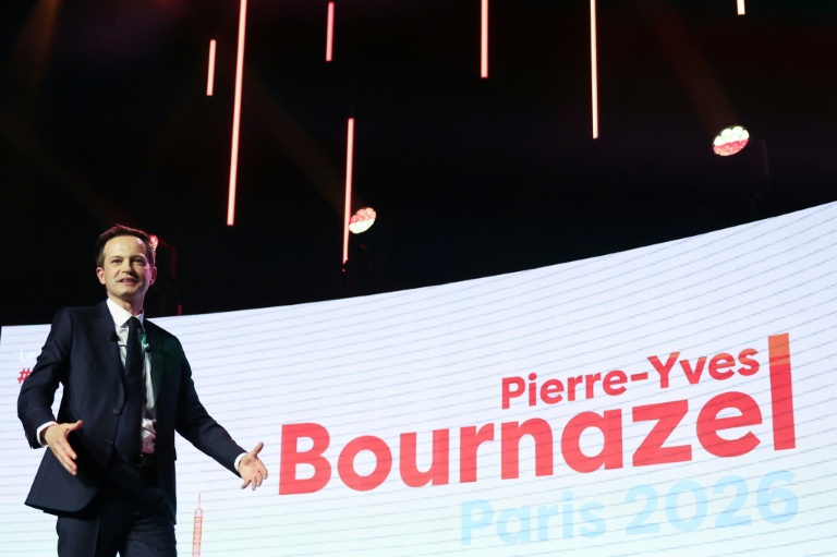 Le secrétaire général d'Horizons et conseiller de Paris Pierre-Yves Bournaze llors du lancement de sa campagne pour la mairie de Paris, le 3 juin 2025 à Paris