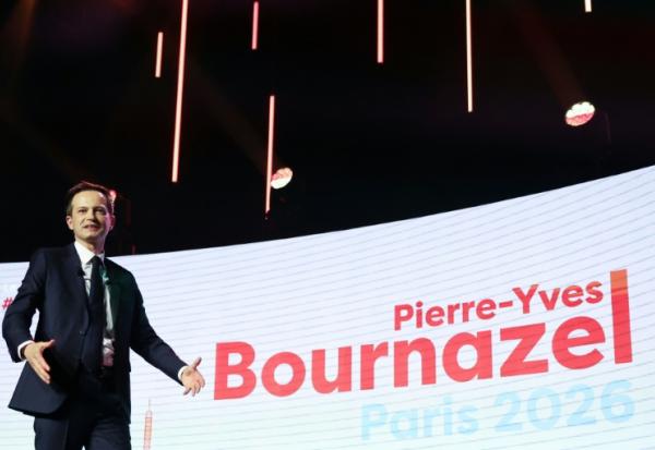 Le secrétaire général d'Horizons et conseiller de Paris Pierre-Yves Bournaze llors du lancement de sa campagne pour la mairie de Paris, le 3 juin 2025 à Paris