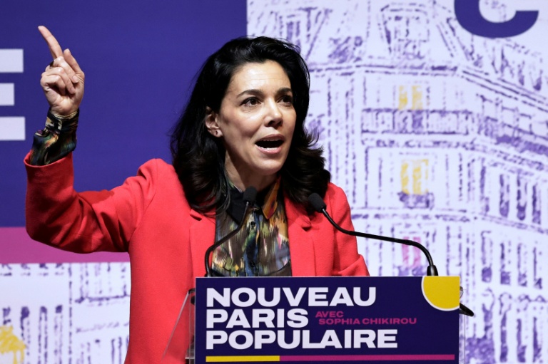 Sophia Chikirou, candidate LFI à la mairie de Paris, à son meeting au Cirque d'Hiver, le 30 janvier 2026