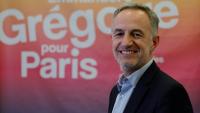Emmanuel Grégoire, candidat socialiste à la mairie de Paris aux élections municipales de 2026, pose lors de l'inauguration de son QG de campagne, à Paris, le 5 novembre 2025