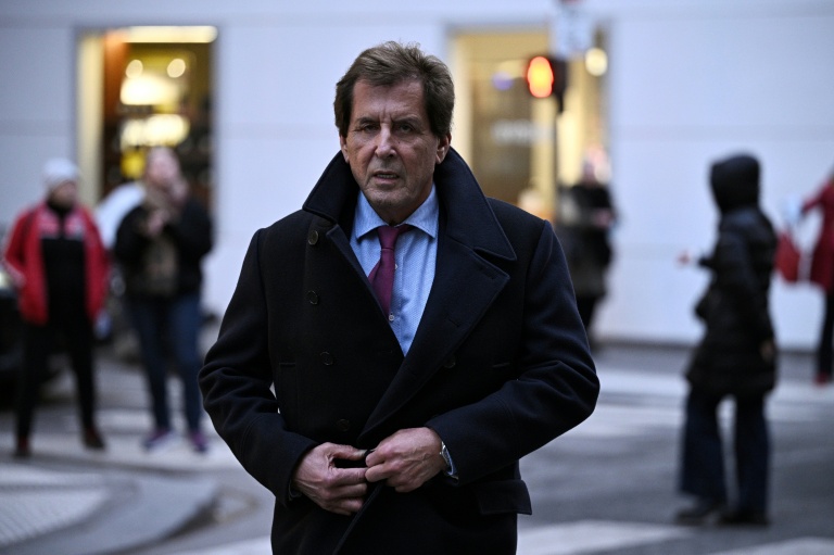 Max Guazzini, secrétaire général de la Fondation Bardot et alors président du Stade français, vient assister à une messe en mémoire de l'actrice française Brigitte Bardot à l'église Saint-Roch à Paris, le 28 janvier 2026