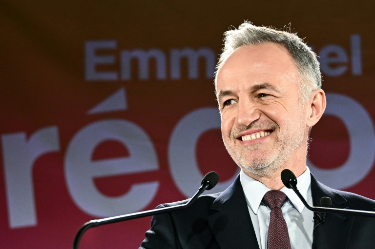 Emmanuel Grégoire, candidat socialiste à la mairie de Paris, après les résultats du 1er tour des municipales, le 15 mars 2026 à Paris