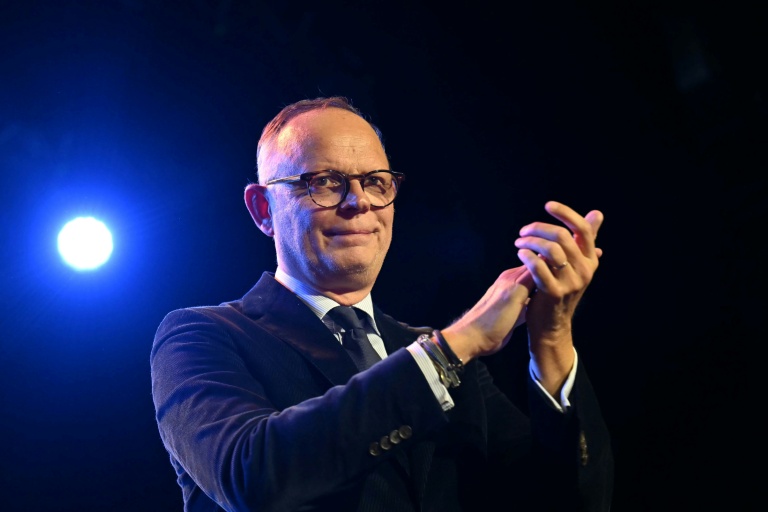 Le maire du Havre et candidat du parti Horizons, Édouard Philippe, lors d'un meeting à quatre jours du premier tour des élections municipales au Havre, le 11 mars 2026