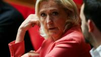 Marine Le Pen, présidente du groupe parlementaire du Rassemblement national, à l'Assemblée nationale, à Paris, le 25 février 2026