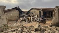Photo de maisons détruites à Offa, dans l'Etat de Kwara, le 27 décembre 2027