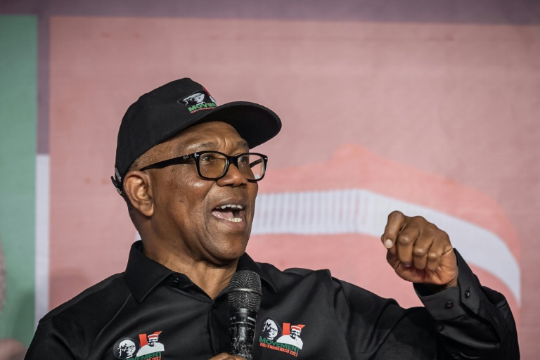 Peter Obi, candidat à la présidence du Congrès démocratique nigérian (NDC), s'exprime après avoir été désigné comme tête de liste du parti lors de la convention extraordinaire du NDC à Abuja, le 30 mai 2026.