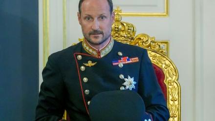 Le nouveau roi de Norvège, Haakon VIII, au Palais royal à Oslo le 28 août 2026