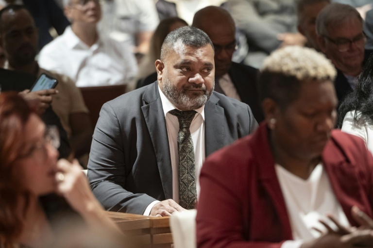 Milakulo Tukumuli, du parti Éveil océanien, à Nouméa en Nouvelle-Calédonie, le 31 juillet 2026
