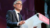 Le premier secrétaire du Parti socialiste, Olivier Faures s'exprime lors de l'université d'été de son  parti, le 29 août 2026 à Blois 