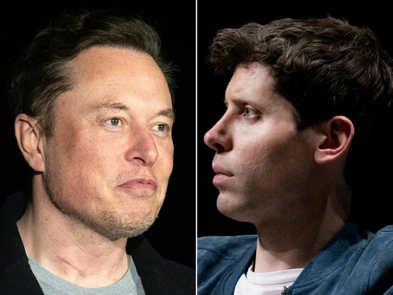 Elon Musk (g) et Sam Altman (d) faisaient partie de l'équipe de 11 personnes qui a fondé OpenAI en 2015, le premier apportant un financement initial de 45 millions de dollars