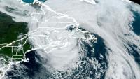 Vue satellite de l'ouragan Fiona au-dessus des côtes du Canada, le 24 septembre 2022